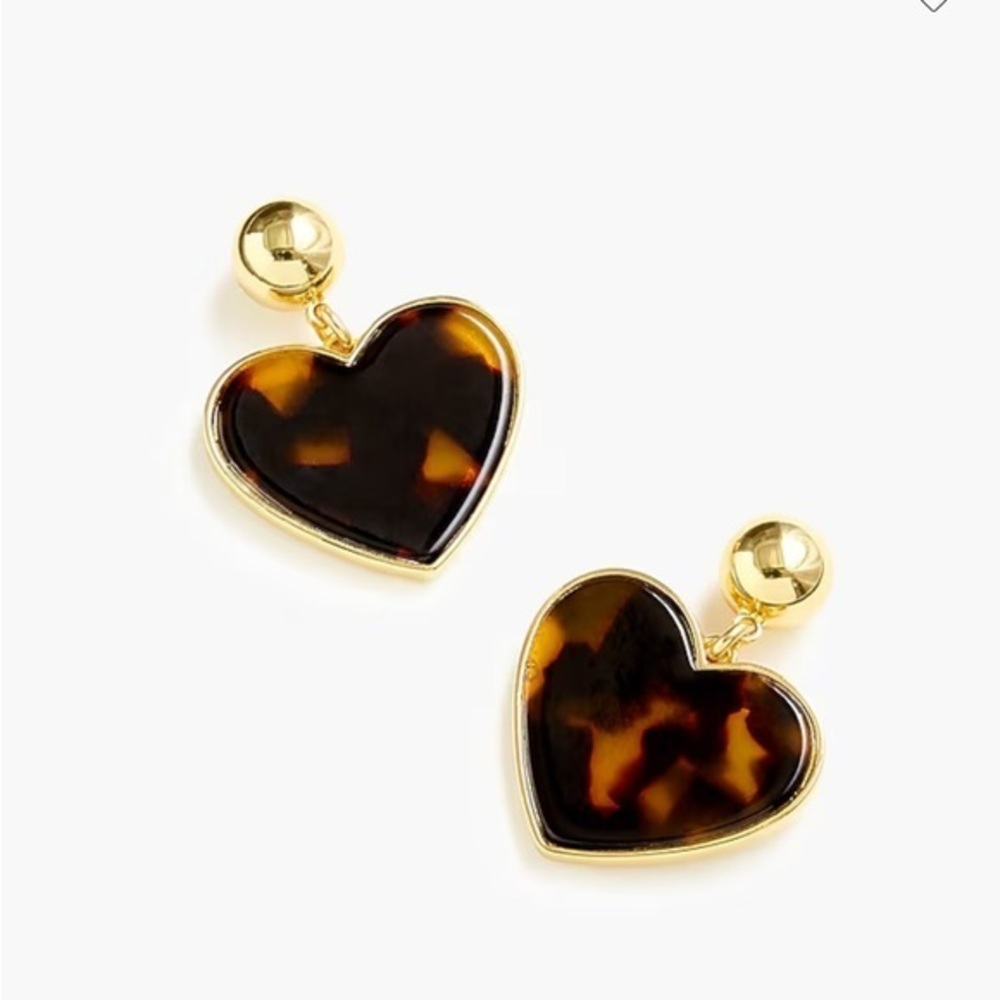 J. Crew Heart drop earrings in acetate brown gold stunning earrings